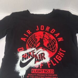 BOYS AIR JORDAN BLACK/RED DEPT OF FLIGHT T-SHIRT SIZE L